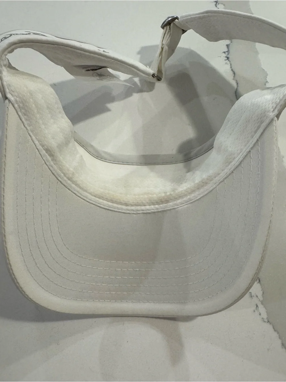 Disney White Visor with Silver Embroidered Minnie